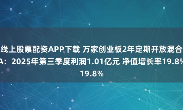 线上股票配资APP下载 万家创业板2年定期开放混合A：2025年第三季度利润1.01亿元 净值增长率19.8%