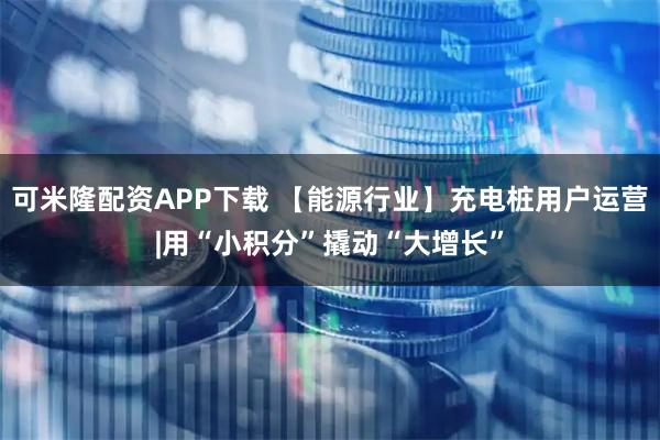 可米隆配资APP下载 【能源行业】充电桩用户运营|用“小积分”撬动“大增长”