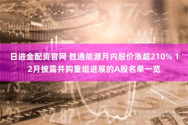 日进金配资官网 胜通能源月内股价涨超210% 12月披露并购重组进展的A股名单一览